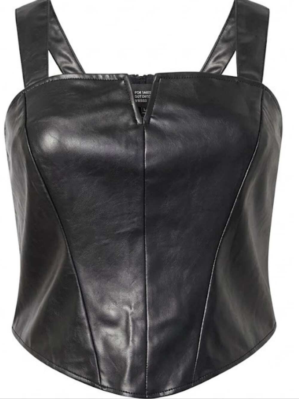 Torrid Black Faux Leather Corset Top Sz 2 Whimsigoth Vampy Bustier Camisole Plus - Picture 1 of 15